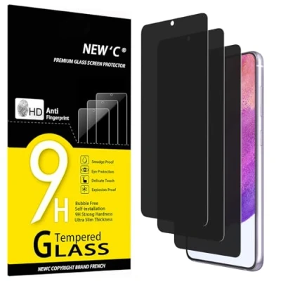 Immagine di NEW&#039;C 3 Pezzi, Pellicola Protettiva Privacy per Samsung Galaxy S21 FE 5G, Angolo di 28 Gradi Migliorato, Durezza Ultra Resistente 9H, Senza Bolle