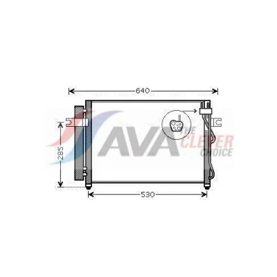 Immagine di AVA COOLING SYSTEMS HY5195D Condensatore con riempimento azoto essiccatore 14,2mm 9,4mm Alluminio 550mm R134a, R1234yf