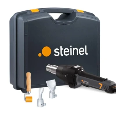 Immagine di Steinel Pistola ad aria calda HM 2620 e Set di teloni con ugelli rullo pressione, 2300 W, ventola calda, temperatura 50 700 C, riscaldamento in ceramica