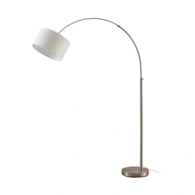 Immagine di lampada da terra &#039;Railyn&#039; (Moderno) colore Bianco, in Tessuto ad es. Soggiorno &amp; Sala pranzo (1 luce, E27) di Lindby arco, pavimento