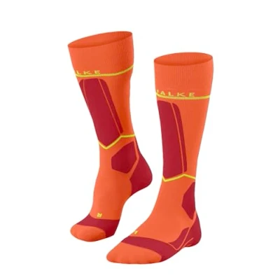 Immagine di FALKE SK Energizing Wool M KH lana filo funzionale con compressione 1 paio, Calzini da sci Uomo, Arancione (Flash Orange 8036) Circonferenza polpaccio W3, 39 42