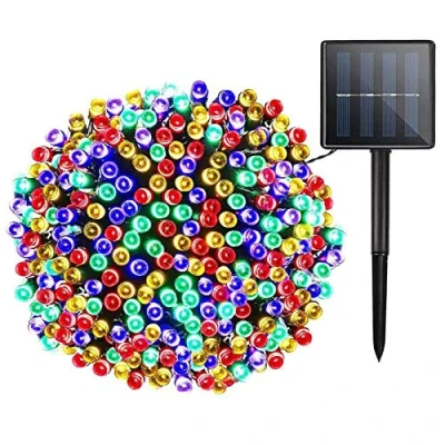 Immagine di Lamker 30M 300LED Catena Luminosa Solare Colorate Esterno Impermeabile Lucine 8 Modalità Illuminazione Ghirlanda Decorative Stringa Luci per Patio Balcone Giardino Albero Matrimonio Natale Festa