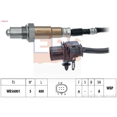 Immagine di EPS 1.998.393 Sonda lambda con materiale di fissaggio riscaldato, planare, a banda larga, Filettatura prelubrificata 5