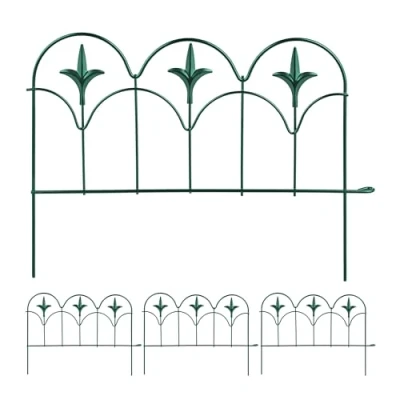 Immagine di Relaxdays Recinzione per Aiuole, Set da 4 Pannelli Cortile e Giardino, Bordure in Acciaio, HxL: 28 x 38,5 cm, Verde