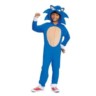 Immagine di Disguise Sonic the Hedgehog Costume ufficiale Movie e copricapo, per bambini, taglia L (10 12)