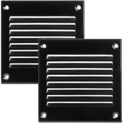 Immagine di Vent Systems 10,2 x cm (dimensioni complessive), confezione da 2, colore nero, copertura per griglia di ritorno dell&#039;aria, dell&#039;aria in metallo con schermo protezione contro