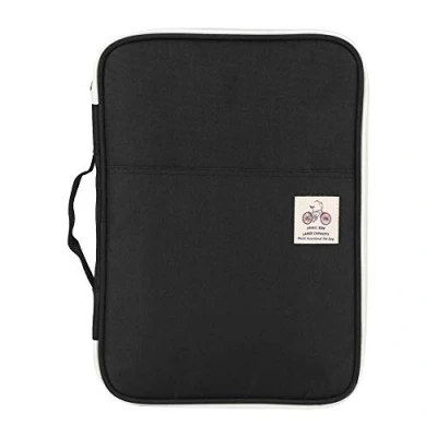 Immagine di Cartella Portadocumenti A4, Con Chiusura A Zip, Cartellina Porta Documenti Portablocco A4 Tablet Organizer Borsa Per Conferenza, 35 x 25 3,5 cm, Nero