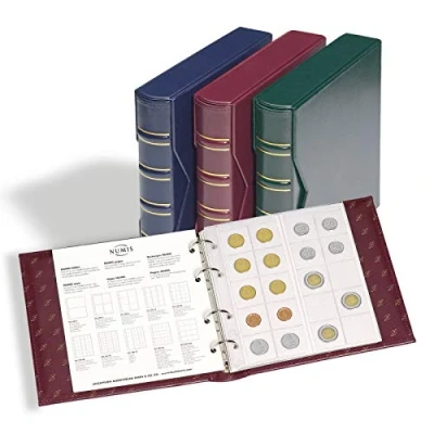 Immagine di Leuchtturm 327836 Album per Monete NUMIS Classic incl. Valigetta e 5 custodie con Ø 44, 34, 25, 17 mm Rosso