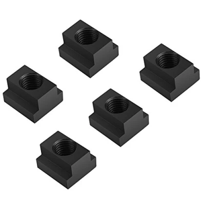 Immagine di 5 pezzi Finitura a T con ossido nero Dadi filettatura M14 Inserti nelle cave tabelle delle macchine utensili