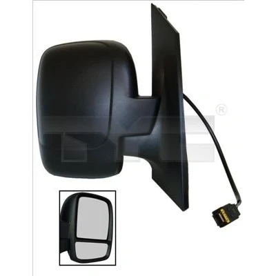 Immagine di Specchio retrovisore esterno Tyc 309 0188 Sx nero per regolazione elettrica specchio, convesso, termico, ribaltabile/ripiegabile elettricamente, con s