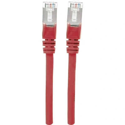 Immagine di Intellinet 319126 RJ45 cavo di rete, patch CAT 6A S/FTP 5.00 m Rosso Schermatura a fogli, intrecciata, Privo alogeni 1 pz.