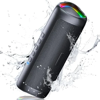 Immagine di UOHHBOE Cassa Bluetooth Portatile Potente Altoparlante 5.3 Accoppiamento TWS 24 ore Distanza di Connessione 30m con Luce LED Colorate per Chiamata Vivavoce AUX Esterno Festa
