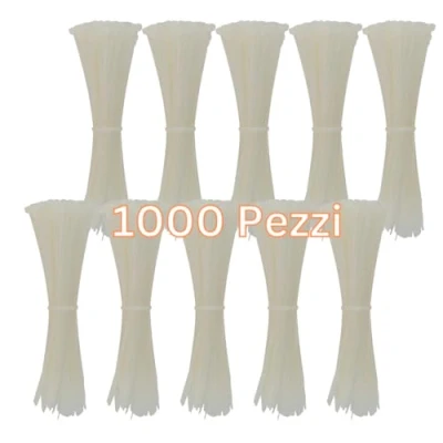 Immagine di Gocableties Fascette Plastica Bianche/Trasparenti 200 mm x 4,8 1000 Pezzi UV beständiges Set