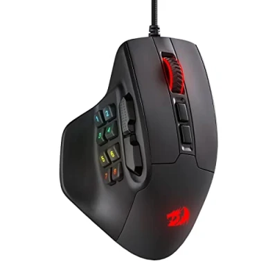 Immagine di Redragon M811 MMO Gaming Mouse, 15 pulsanti programmabili Mouse Gamer RGB cablato con impugnatura ergonomica naturale, 10 tasti macro laterali, software supporta combinazioni di fai da te