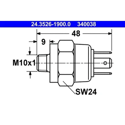 Immagine di ATE 24.3526 1900.0 Interruttore luce freno elettrico idraulico M10x1 konisch 3a... poli VOLKSWAGEN: TRANSPORTER 3 Bus, Maggiolino