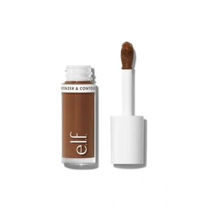 Immagine di e.l.f. Camo Liquid Bronzer &amp; Contour, Altamente Pigmentato, Finitura Luminosa Dall&#039;aspetto Naturale, Lunga Durata, Applicatore Arrotondato, Vegano Cruelty Free, 8 Deep