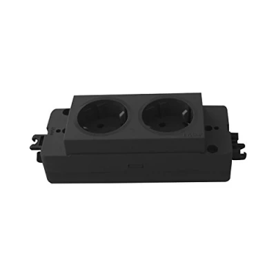 Immagine di Schulte Multipresa EVOLINE Express 2 X Schuko, gst18, 1 pezzi, nero, 159102000100