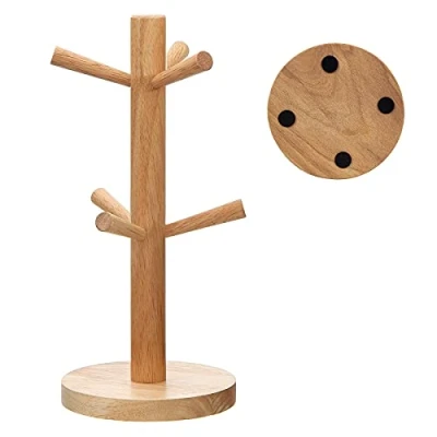 Immagine di KAIAIWLUO Porta Tazze,Portabicchieri in Legno Tazza Supporto per Albero Ganci Bancone Della Cucina Tavolo da Tè Organizer di Caffè