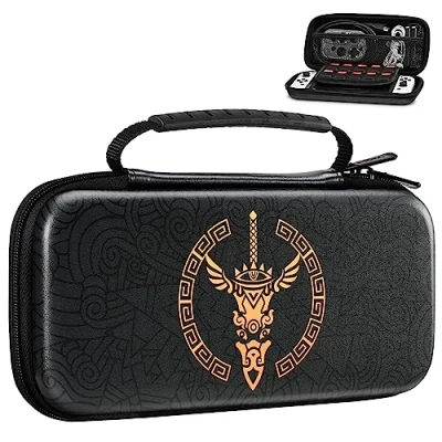 Immagine di MoKo Custodia Compatibile con Nintendo Switch OLED/Nintendo Switch, da Viaggio per Giochi: Zelda Tears of the Kingdom, di Giochi 10 Slot Schede Nero