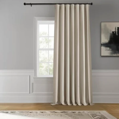 Immagine di HPD Half Price Drapes BOCH LN DW P Tenda oscurante extra larga in lino (1 pannello) 100 x 108, LN1856 108 DW, betulla