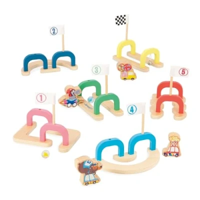 Immagine di Janod Gioco Biglie per Bambini Applepop di Abilità 6 Passaggi + 2 4 Pedine Sviluppa Manualità e Concentrazione Giocattolo in Legno FSC dai 3 Anni, J03357