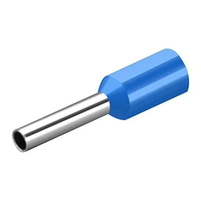 Immagine di Heschen Terminale per cavo, E1008, AWG18/1,0 mm², connettore a crimpare in rame, isolato vinile, blu, confezione da 1000