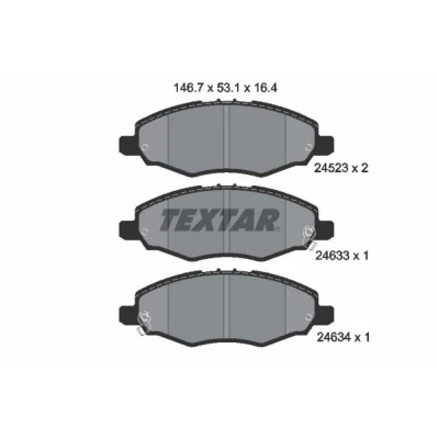 Immagine di TEXTAR 2452301 Kit pastiglie freno con segnalatore acustico usura TOYOTA: HILUX 3 Pick up, Pritsche/Fahrgestell (KUN1, TGN3, TGN2, TGN1,