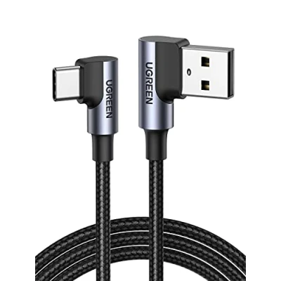 Immagine di UGREEN Cavo USB C A 90 Gradi, Type Ricarica Rapida 3A Compatibile con iPhone 16/15 Plus Pro Max, Galaxy S24/S23/S22, Pixel 9/8, PS5, Drone, ecc. 3m