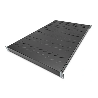 Immagine di Digitus DN 97649 19 pollici Ripiano porta apparecchi per armadio rack 1 U guide di montaggio variabili Adatto profondità armadio: 1000 mm Nero (RAL 9005)