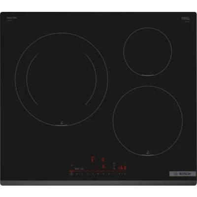 Immagine di Bosch Piastra a induzione, 60 cm, Serie 6, 3 Zone di cottura, Elettronica DirectSelect, PerfectFry Plus, Intelligente, Nero, PIJ631HC1E