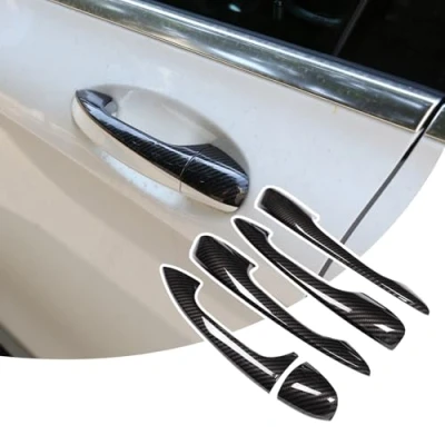 Immagine di DIYUCAR Copertura cromata per maniglia della portiera dell&#039;auto, in ABS (fibra di carbonio) MB Benz Classe A A180 A200 A250 W177 V177 2019 2020