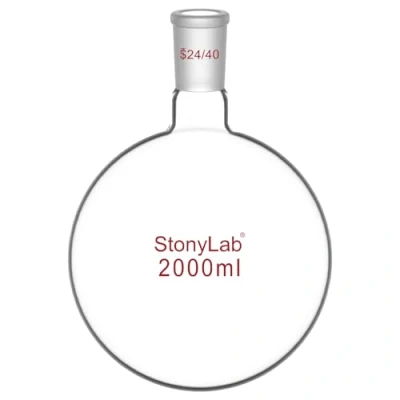 Immagine di stonylab Matraccio Laboratorio, Fondo Rotondo da Parete Pesante a Collo Singolo in Vetro Borosilicato RBF con Giunto Esterno Standard 24/40, Round Bottom Flask per 2000 ml