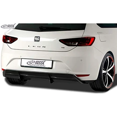 Immagine di Minigonna posteriore &#039;Diffusor&#039; compatibile con Seat Leon 5F SC/5 porte 2013 2017 escl. ST/FR/Cupra (ABS Nero lucido)