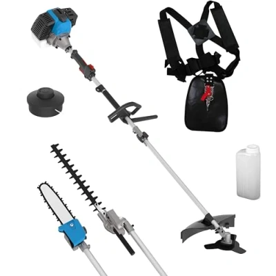 Immagine di Güde Kit per la cura del giardino GPS 1001 4 in 1 (motore a 2 tempi 1,2/1,6 kW/PS), sega catena con spada e catena/decespugliatore/tagliasiepi uno, prolunga, contenitore di miscelazione