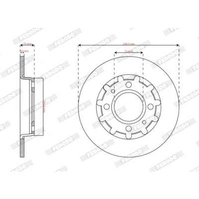Immagine di FERODO Disco freno PEUGEOT: 208 II Hatchback, 2008 II, OPEL: Corsa F Mokka DS: DS 3 Crossback 249mm 10mm 4 13 pieno rivestito DDF2985C