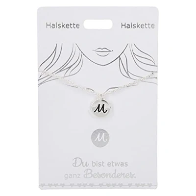 Immagine di Depesche 4710 029 Collana con lettera M placcata in argento, regolabile lunghezza (42 cm + 5 cm), ideale come regalo o piccola attenzione, colore: argento