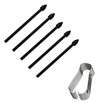 Immagine di Punte di ricambio per Samsung Galaxy Tab S8 / S8+ Plus/Tab Ultra/Tab S7 S7+ Plus FE/Tab S6 5G Lite Tocca Stylus S Pen Set Strumenti Penna Pennini， 5 pcs (Nero)