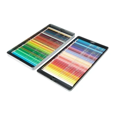 Immagine di Amazon Basics Matite colorate in confezione di latta da 72 pezzi, colori assortiti