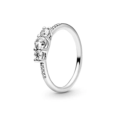Immagine di PANDORA Timeless Anello in argento con tre pietre trasparenti zirconia cubica trasparente, 58