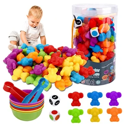 Immagine di vvhippo Giochi Montessori 2 3 4 5 Anni, 36 Pezzi Conteggio degli Auto, Gioco di Abbinamento con Corrispondenza dei Colori Impilabili, Giocattoli Educativi Regalo per Bambini (ZJWJ KAOL)