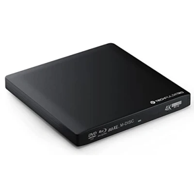 Immagine di techPulse120 UHD 4k 3D M Disc Nero BDXL lettore USB 3.0 &amp; Type C Blu ray Burner Superdrive esterno UltraSlim UltraHD Drive BD DVD CD Ultra per Computer Notebook Ultrabook Windows Mac OS Apple iMAC