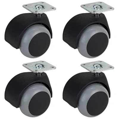 Immagine di Dörner + Helmer Set di 4 ruote doppie per mobili, 50 mm, con ruota in TPE e piastra, portata 120 kg/set