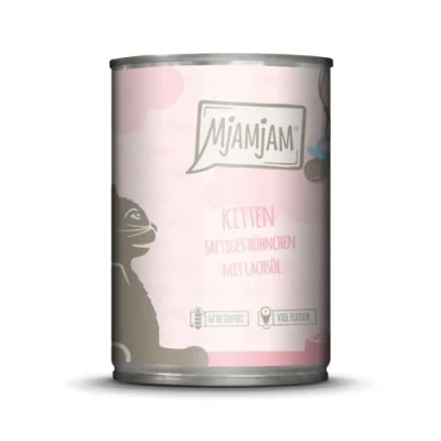Immagine di MjAMjAM Kitten 6 x 400 g Alimento umido per gatti Pollo &amp; Olio di Salmone