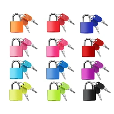 Immagine di Dfuqanb 12 Pezzi Lucchetto Colorato, Piccoli con Chiave Lucchetti Armadietto, per Valigia Chiavi, Colorati, Mini Lucchetto, aule scolastiche,valigie,cassette degli attrezzi