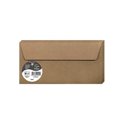 Immagine di Clairefontaine 29005C Pacco da 20 Buste autoadesive Formato DL (11x22cm) 120g/m² Colore Kraft Inviti Eventi e Corrispondenza Gamma Pollen Carta Premium Liscia