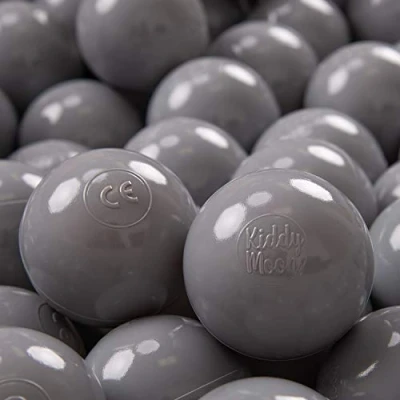 Immagine di KiddyMoon 700 Palline/7Cm Palline Morbide Colorate Per Piscina Bambini Fatto In EU, Grigio