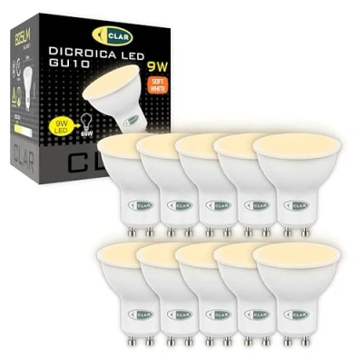 Immagine di CLAR GU10 LED 3000K, LED, GU10, Lampadine a Lampadina Luce Calda, 9W (Pack 10)