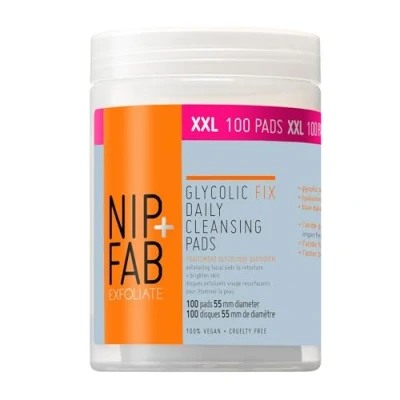 Immagine di Nip+Fab Nip + Fab Glycolic Acid Fix, Pads di pulizia con Acido glicolico per uso quotidiano, ialuronico, Amamelide, AHA, Pulizia, Illuminazione, 100 pezzi