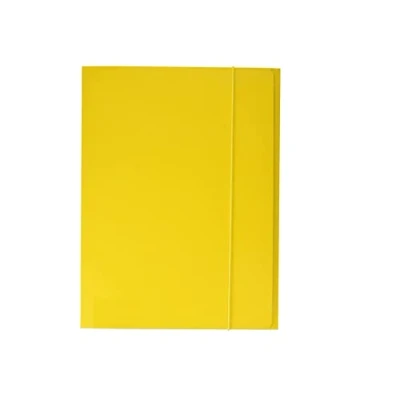 Immagine di Alevar Cartella 3 Lembi con Elastico 600 g, Formato A4, Colore Giallo, Confezione da 10 Pezzi