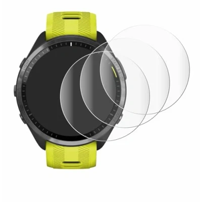 Immagine di savvies (4 Pezzi Full Screen Pellicola Protettiva per Garmin Forerunner 965 Cover Copertura [Completa Trasparente, 3D Curved]